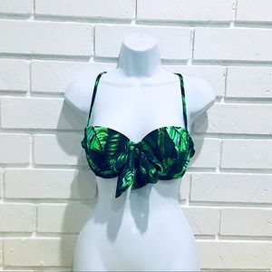 Shade & Shore Palm Print Bikini Top 36 B